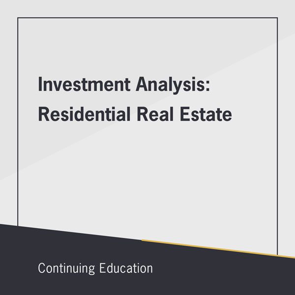 Investment Analysis: Residential Real Estate class