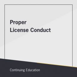 Proper License Conduct course