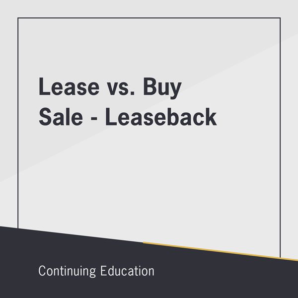 Lease vs. Buy Sale-Leaseback class