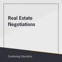 Real Estate Negotiations online class