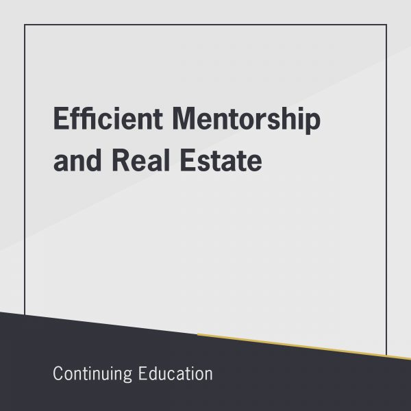 Efficient Mentorship and Real Estate continuing education course